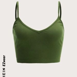 SHEIN EZwear Solid Rib-knit Cami Top